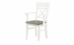 maison bleue Holzstuhl massiv Florian | Weiß / Grau Ja