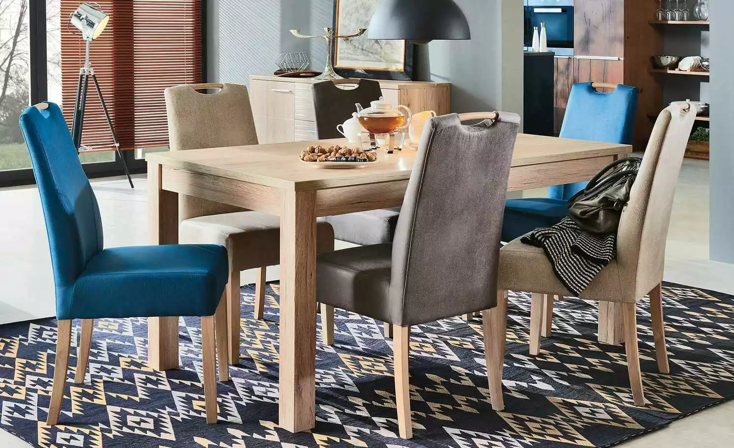 Polsterstuhl Top-Chairs | Blau Eiche San Remo 3 Polsterstuhl Top-Chairs | Blau Eiche San Remo