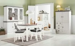 maison bleue Holzstuhl massiv Florian | Weiß / Grau Nein