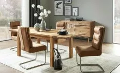 Schwingstuhl Tamme | Cognac-Braun silberfarben