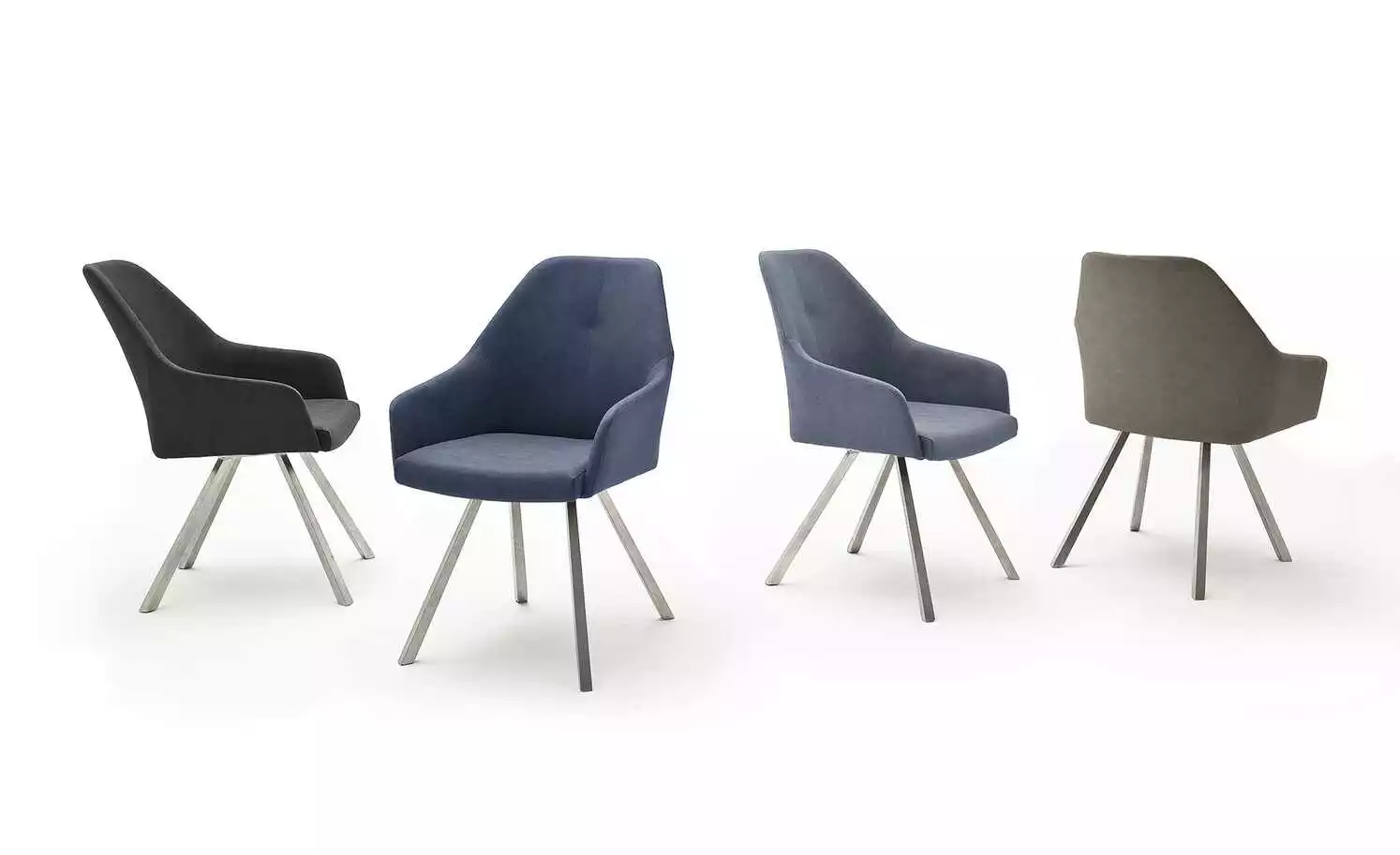 Polsterstuhl Dita | Graublau 4-Fuß eckig niedrige Armlehne 3 Polsterstuhl Dita | Graublau 4-Fuß eckig niedrige Armlehne