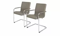 now! by hülsta Freischwinger, 2er-Set Now! Dining S 17 | Taupe 2 Stühle