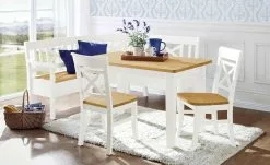 maison bleue Holzstuhl massiv Florian | Weiß / laugenfarben Nein