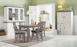 maison bleue Holzstuhl massiv Florian | Grau Nein