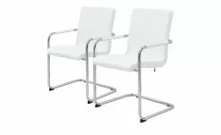 now! by hülsta Freischwinger, 2er-Set Now! Dining S 17 | Weiß 2 Stühle