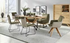 KOINOR Kufenstuhl Leder Schwof | Verde (Dunkelgrün) / Beige