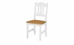 maison bleue Holzstuhl massiv Carola | Weiß / laugenfarbig