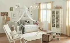 Schaukelstuhl aus Akazienholz Tobi | Weiß