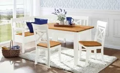 maison bleue Holzstuhl massiv Florian | Weiß / bernsteinfarben Nein