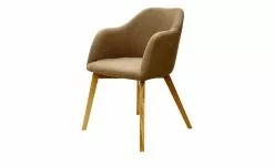 Woodford Polsterstuhl mit Armlehne Vilo | Creme Spidergestell – Eiche