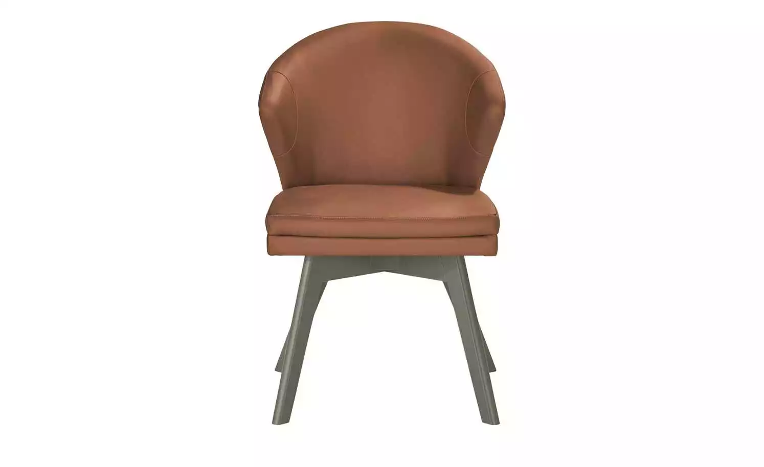 Berger & Rath Leder-Polsterstuhl Arcu | Cognac (Orange - Braun) Londra (Hellgrau) 4 Berger & Rath Leder-Polsterstuhl Arcu | Cognac (Orange - Braun) Londra (Hellgrau) – Bild 2