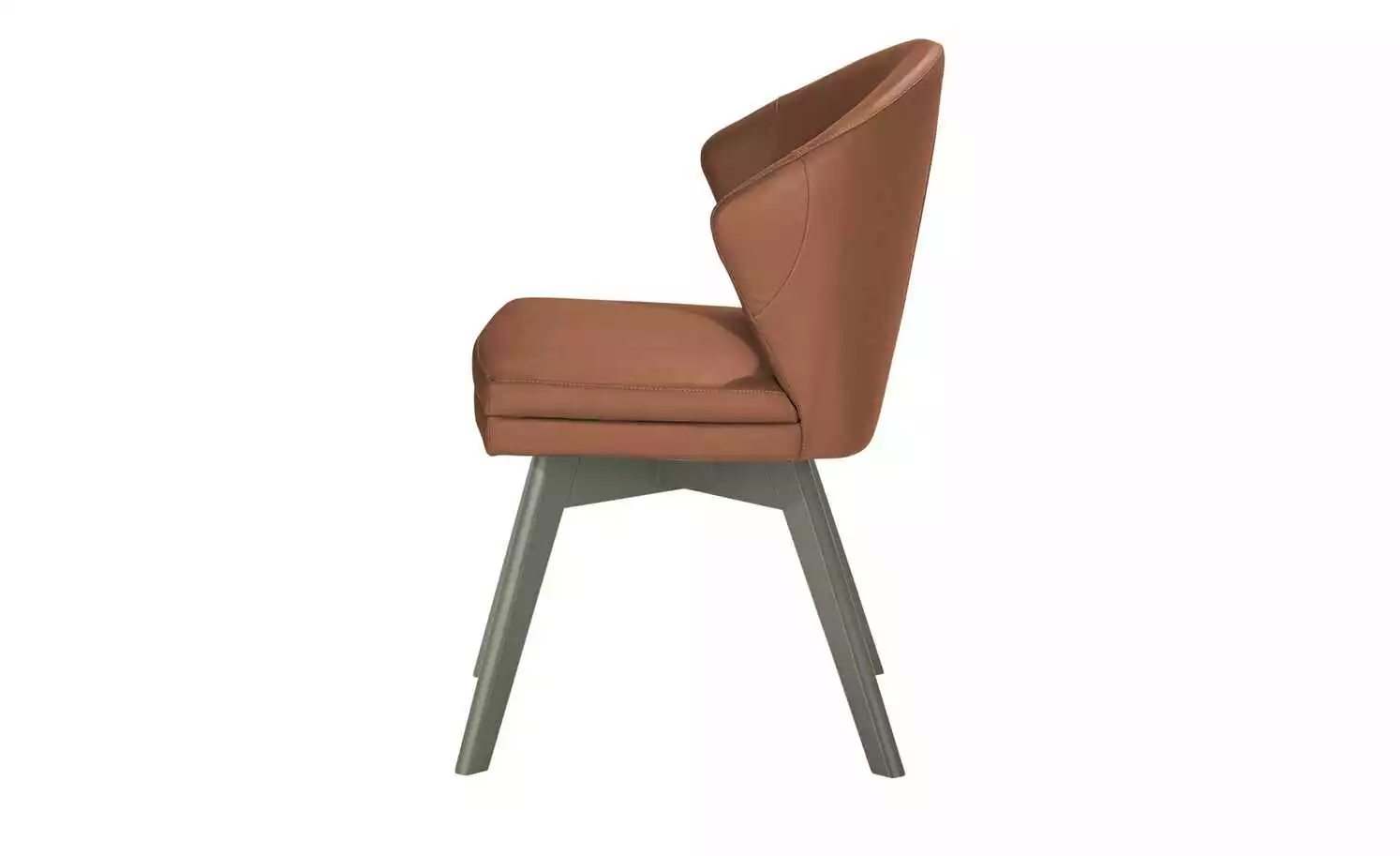 Berger & Rath Leder-Polsterstuhl Arcu | Cognac (Orange - Braun) Londra (Hellgrau) 5 Berger & Rath Leder-Polsterstuhl Arcu | Cognac (Orange - Braun) Londra (Hellgrau) – Bild 3