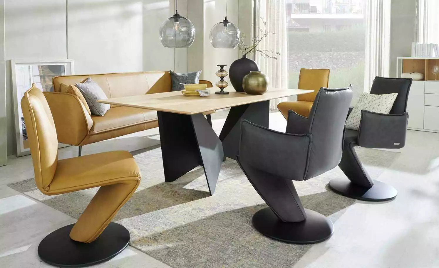 Leder-Drehstuhl Drive | Curcuma (Curry) Nein 3 Leder-Drehstuhl Drive | Curcuma (Curry) Nein