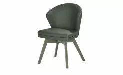 Berger & Rath Leder-Polsterstuhl Arcu | Verde (Grün) Londra (Hellgrau)