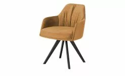 Woodford Polsterstuhl mit Armlehne Milan | Golden Orange (Cognac) Gurtfederung