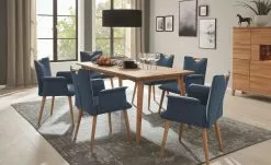 Wohnwert Polsterstuhl mit Armlehne Scandio | Blau