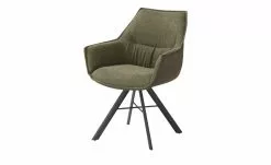 uno Armlehn-Polsterstuhl drehbar Jonny | Innen: Dunkelgrün / Außen: Dunkelgrau