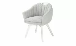 Berger & Rath Polsterstuhl mit Armlehne Lanx | Silver (Hellgrau) Cremeweiß