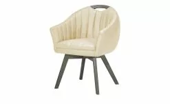 Berger & Rath Polsterstuhl mit Armlehne Lanx | Kreide (Creme) Londra (Hellgrau)