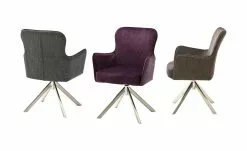 Polsterstuhl Effi | Anthrazit Ja Schräg Edelstahl