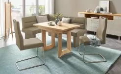 Leder-Schwingstuhl mit Griff Canto II | Smoke (Hellbraun)