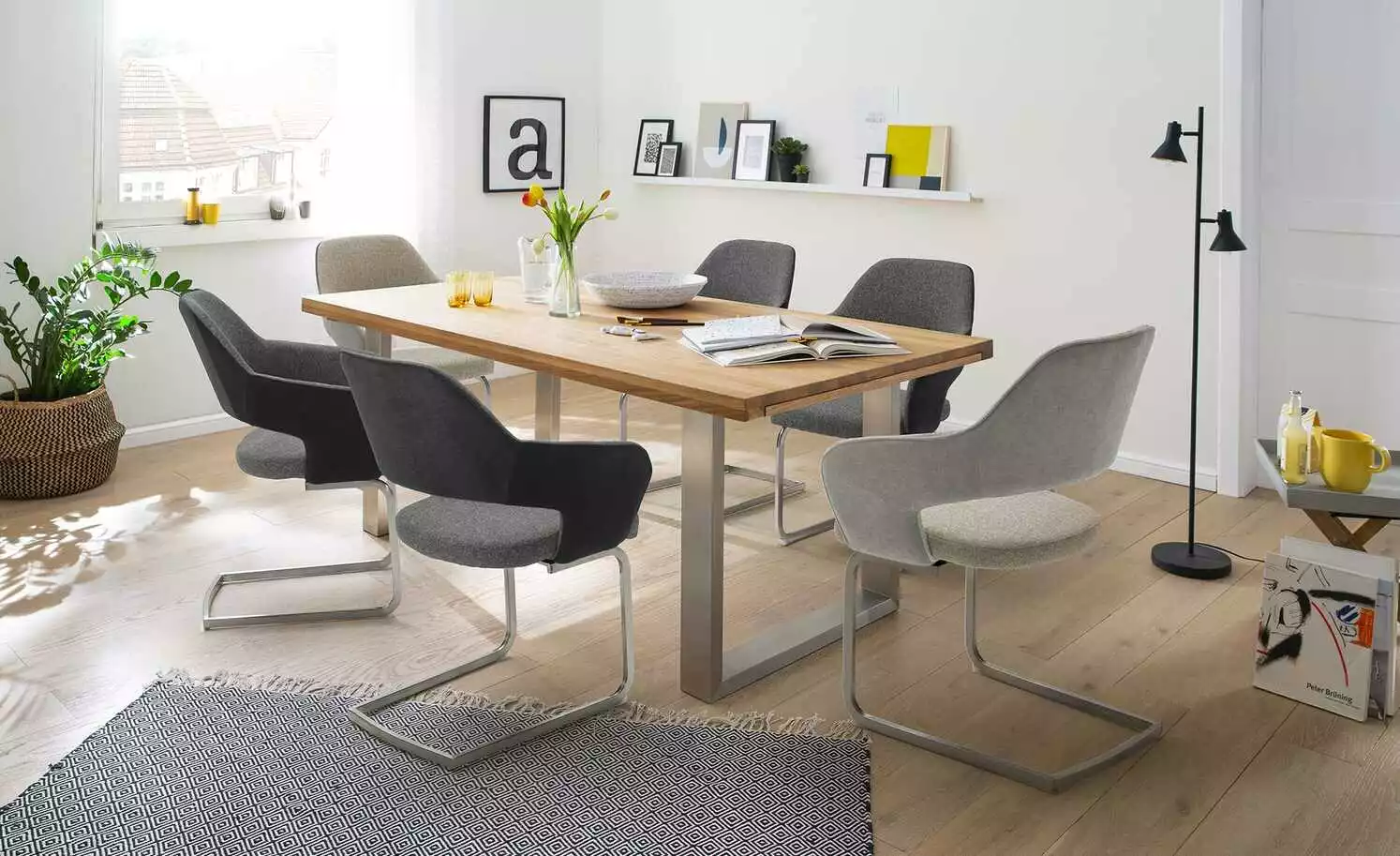 Polsterstuhl mit Armlehne Lavall | Melange (Beige) Schwingstuhl 3 Polsterstuhl mit Armlehne Lavall | Melange (Beige) Schwingstuhl