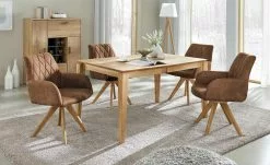 Woodford Polsterstuhl mit Armlehne Bristol | Cognac (Braun) Eiche Ja