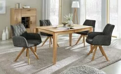 Woodford Polsterstuhl mit Armlehne Bristol | Grau (Dunkelgrau) Eiche Ja