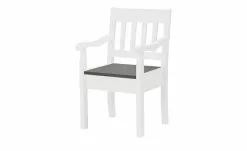 maison bleue Holzstuhl mit Armlehne Bendix | Weiß / Grau