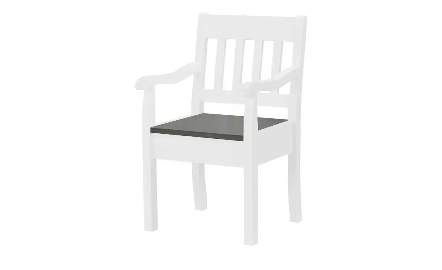 maison bleue Holzstuhl mit Armlehne Bendix | Weiß / Grau 3 maison bleue Holzstuhl mit Armlehne Bendix | Weiß / Grau