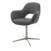 Polsterstuhl drehbar Lemonde | Anthrazit Offener Rücken Edelstahl