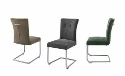 uno Polsterschwingstuhl Vieste | Olive (Grün) edelstahlfarben