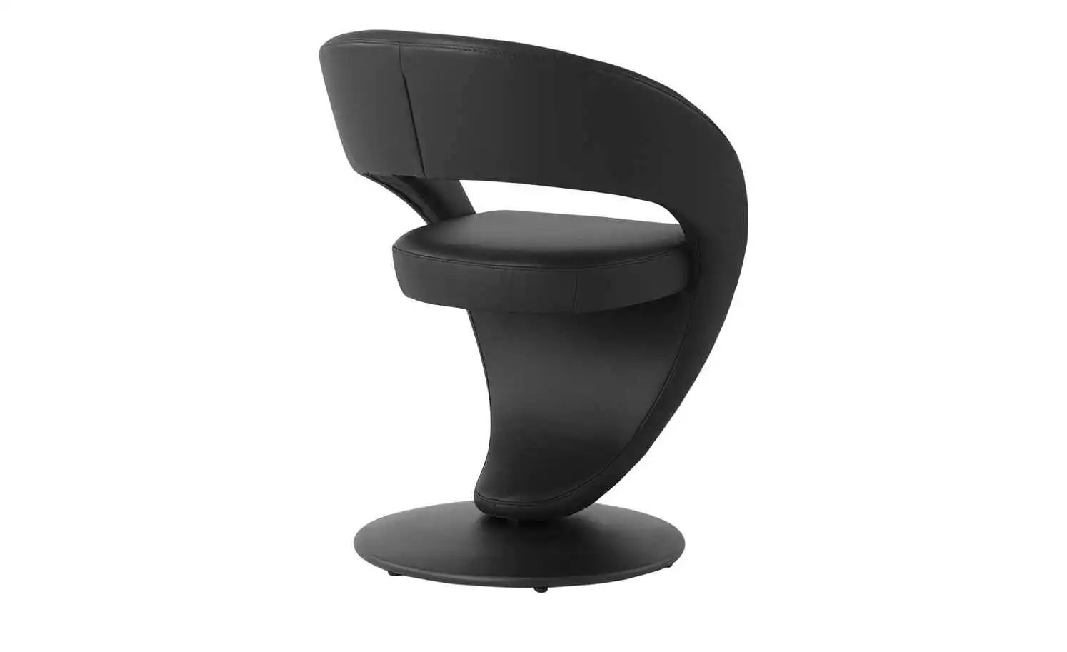 Leder-Drehstuhl Kingsman | Schwarz Rund 4 Leder-Drehstuhl Kingsman | Schwarz Rund – Bild 2