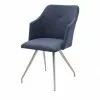 Polsterstuhl Dita | Nachtblau 4-Fuß oval hohe Armlehne