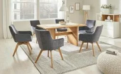 Wohnwert Armlehn-Polsterstuhl Fina | Stone (Grau) Ja