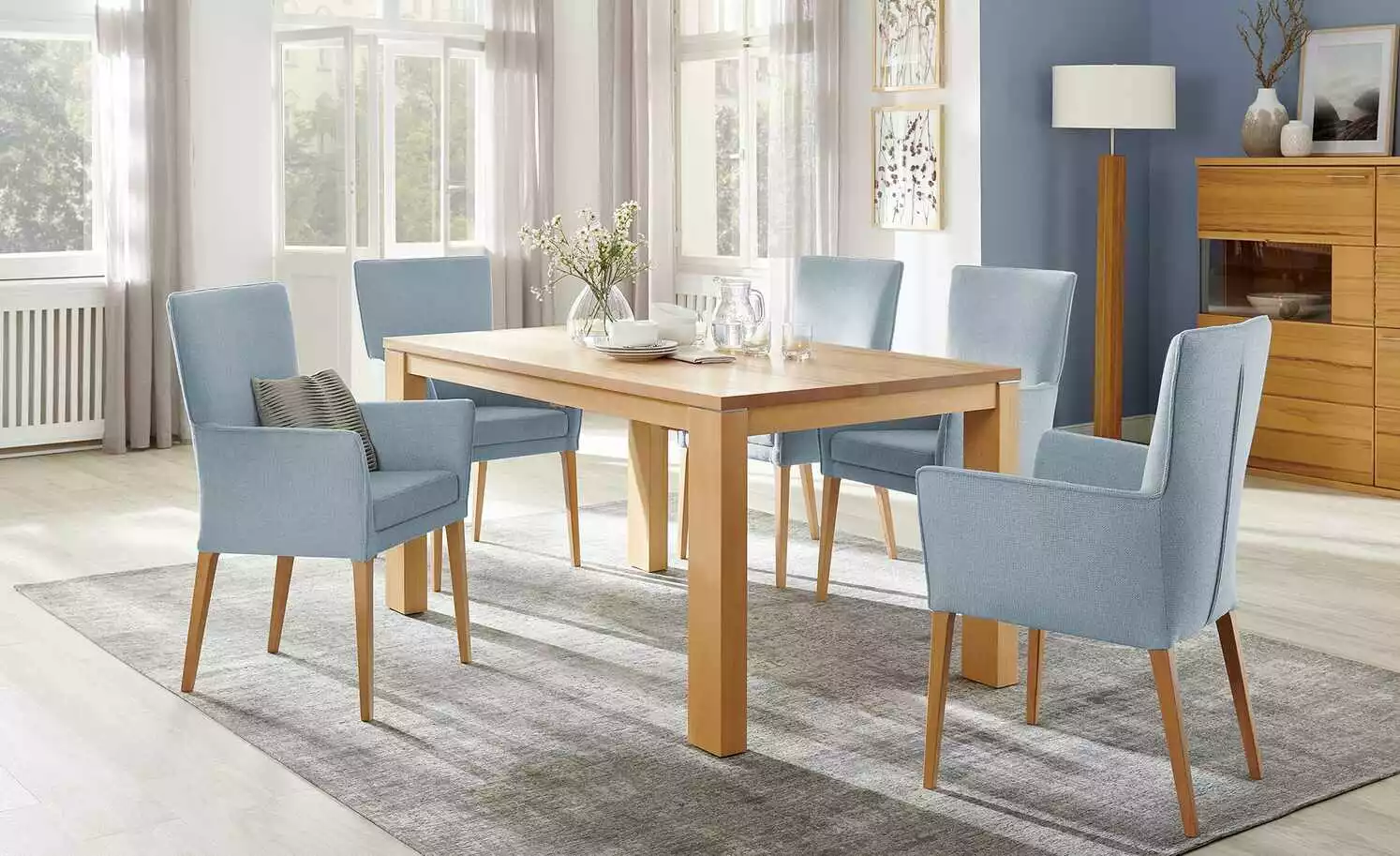 Wohnwert Armlehn-Polsterstuhl Aron | Grau-Blau 3 Wohnwert Armlehn-Polsterstuhl Aron | Grau-Blau