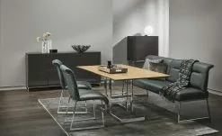 JOOP! Leder-Kufenstuhl Cubic | Schiefer (Dunkelgrau) Nein