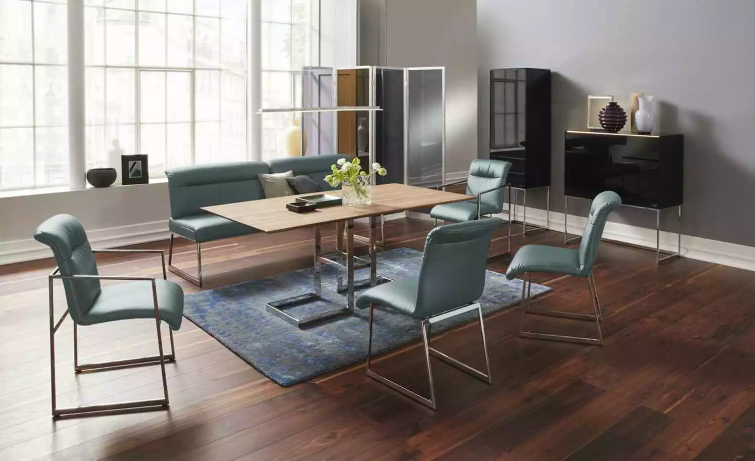 JOOP! Leder-Kufenstuhl Cubic | Aqua (Blau) Nein 4 JOOP! Leder-Kufenstuhl Cubic | Aqua (Blau) Nein – Bild 2