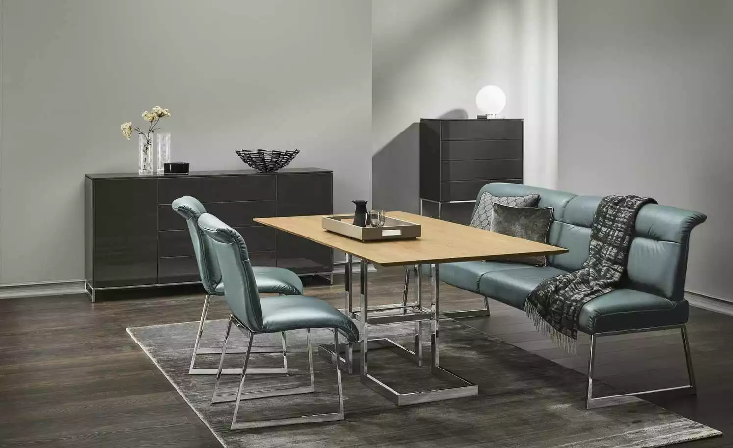 JOOP! Leder-Kufenstuhl Cubic | Aqua (Blau) Nein 3 JOOP! Leder-Kufenstuhl Cubic | Aqua (Blau) Nein