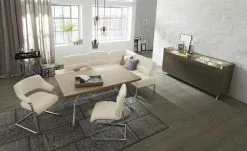 JOOP! Leder-Schwingstuhl Loft | Lava (Hellgrau)