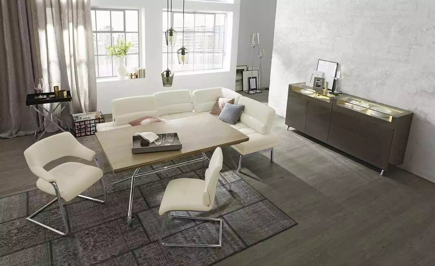 JOOP! Leder-Schwingstuhl Loft | Lava (Hellgrau) 3 JOOP! Leder-Schwingstuhl Loft | Lava (Hellgrau)