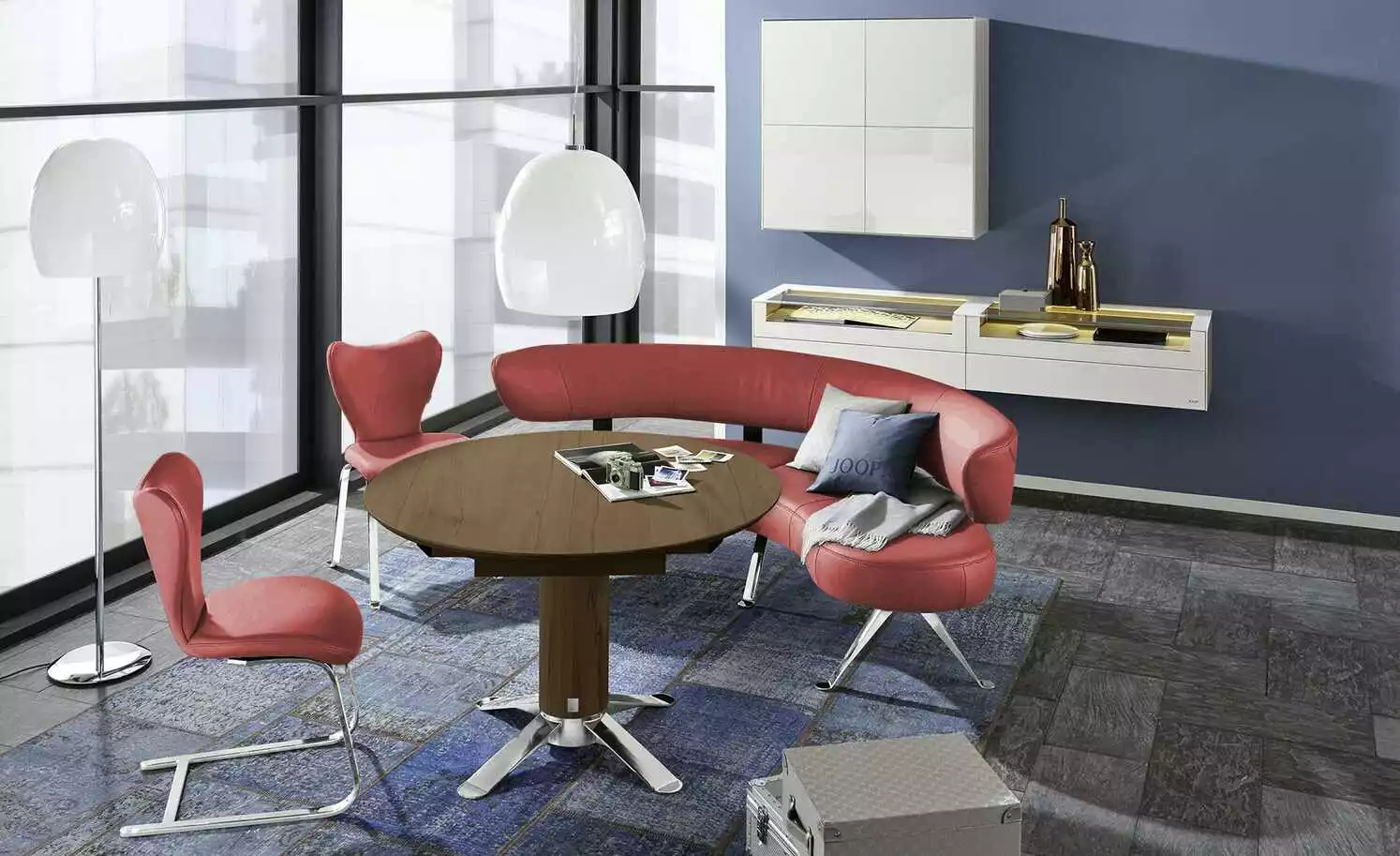 JOOP! Leder Dinner-Stuhl Lounge | Rosso (Rot) 4-Fußstuhl 3 JOOP! Leder Dinner-Stuhl Lounge | Rosso (Rot) 4-Fußstuhl