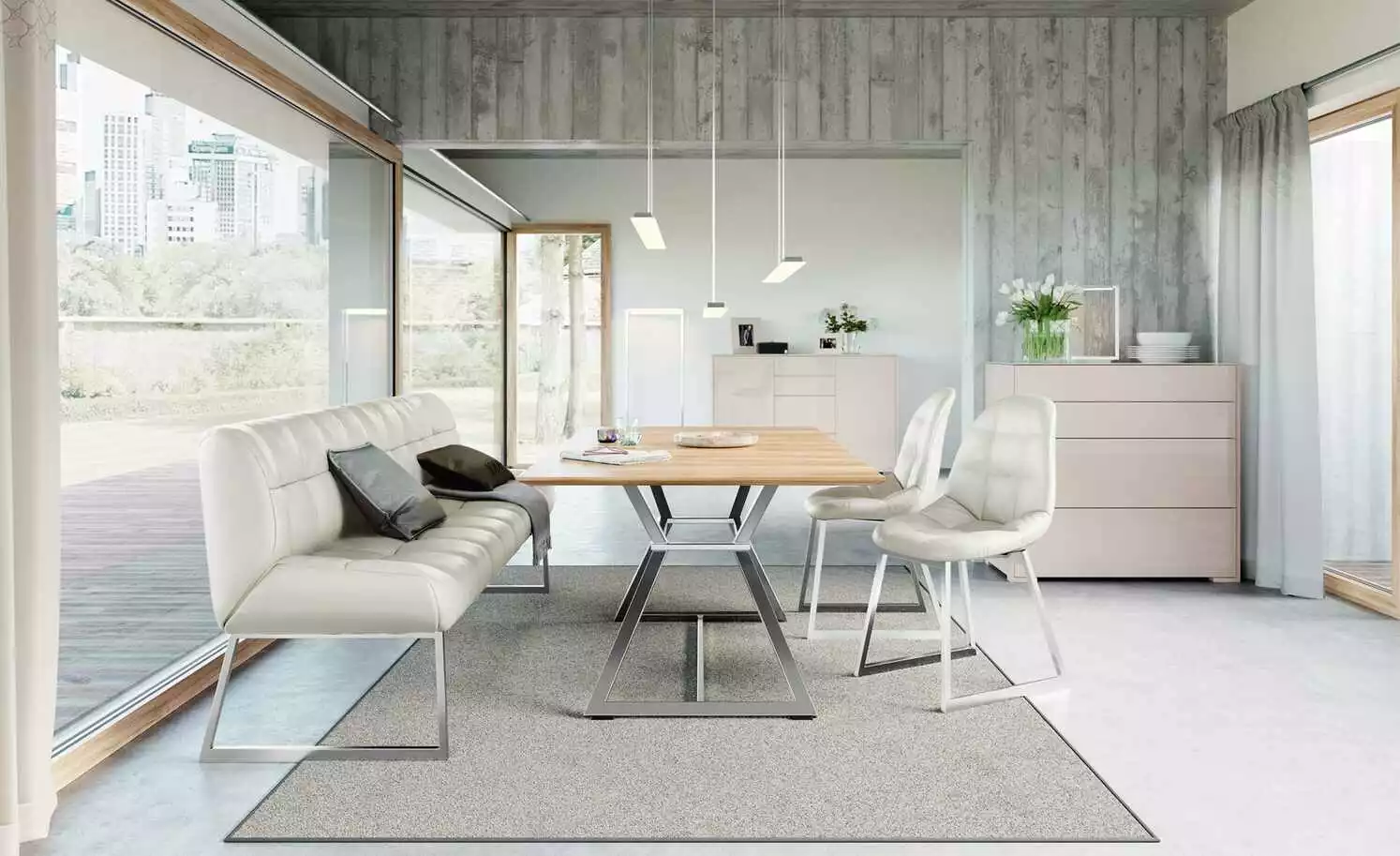 JOOP! Leder-Kufenstuhl Move | Silber (Hellgrau) 3 JOOP! Leder-Kufenstuhl Move | Silber (Hellgrau)