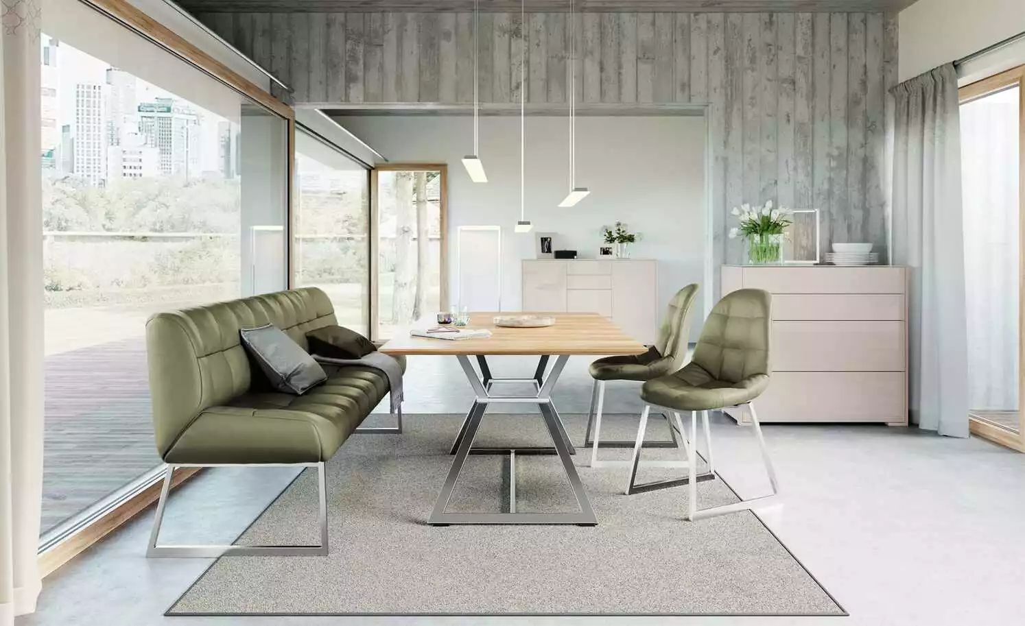 JOOP! Leder-Kufenstuhl Move | Zypresse (Dunkelgrün) 3 JOOP! Leder-Kufenstuhl Move | Zypresse (Dunkelgrün)