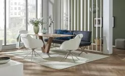 KOINOR Armlehnstuhl Dining System 1 | Latte (Weiß) / Kontrastnaht Grau