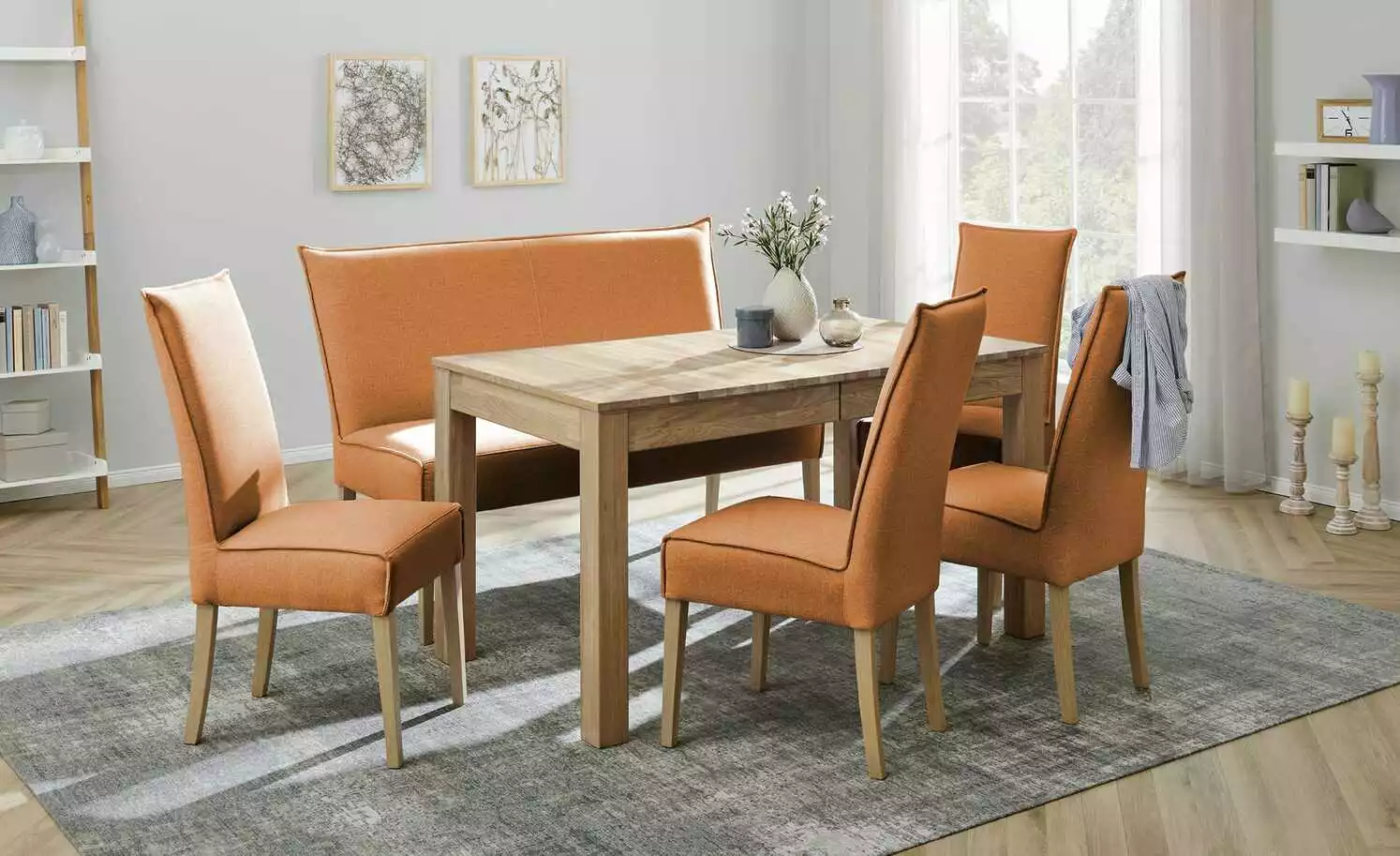 Woodford Polsterstuhl Gerda | Orange Eiche Bianco 3 Woodford Polsterstuhl Gerda | Orange Eiche Bianco