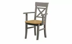 maison bleue Holzstuhl massiv Florian | Grau / laugenfarben Ja