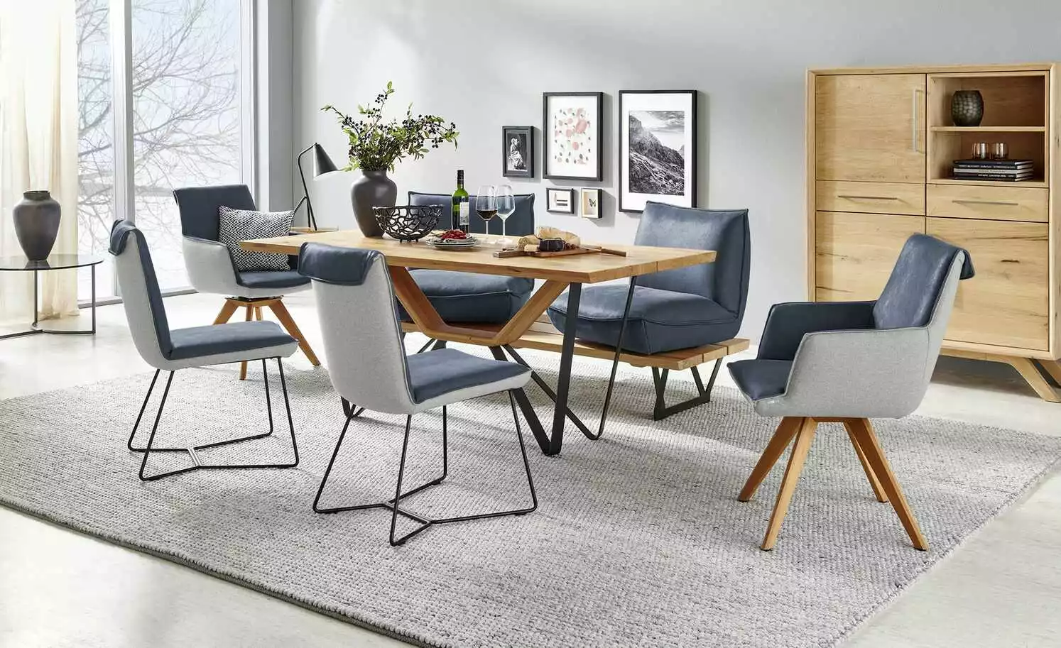 KOINOR Kufenstuhl Leder Schwof | Night (Dunkelblau) / Hellgrau 3 KOINOR Kufenstuhl Leder Schwof | Night (Dunkelblau) / Hellgrau