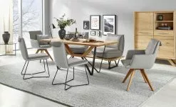 KOINOR Kufenstuhl Leder Schwof | Asphalt (Hellgrau) / Hellgrau