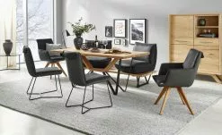 KOINOR Kufenstuhl Leder Schwof | Omega (Dunkelgrau) / Dunkelgrau